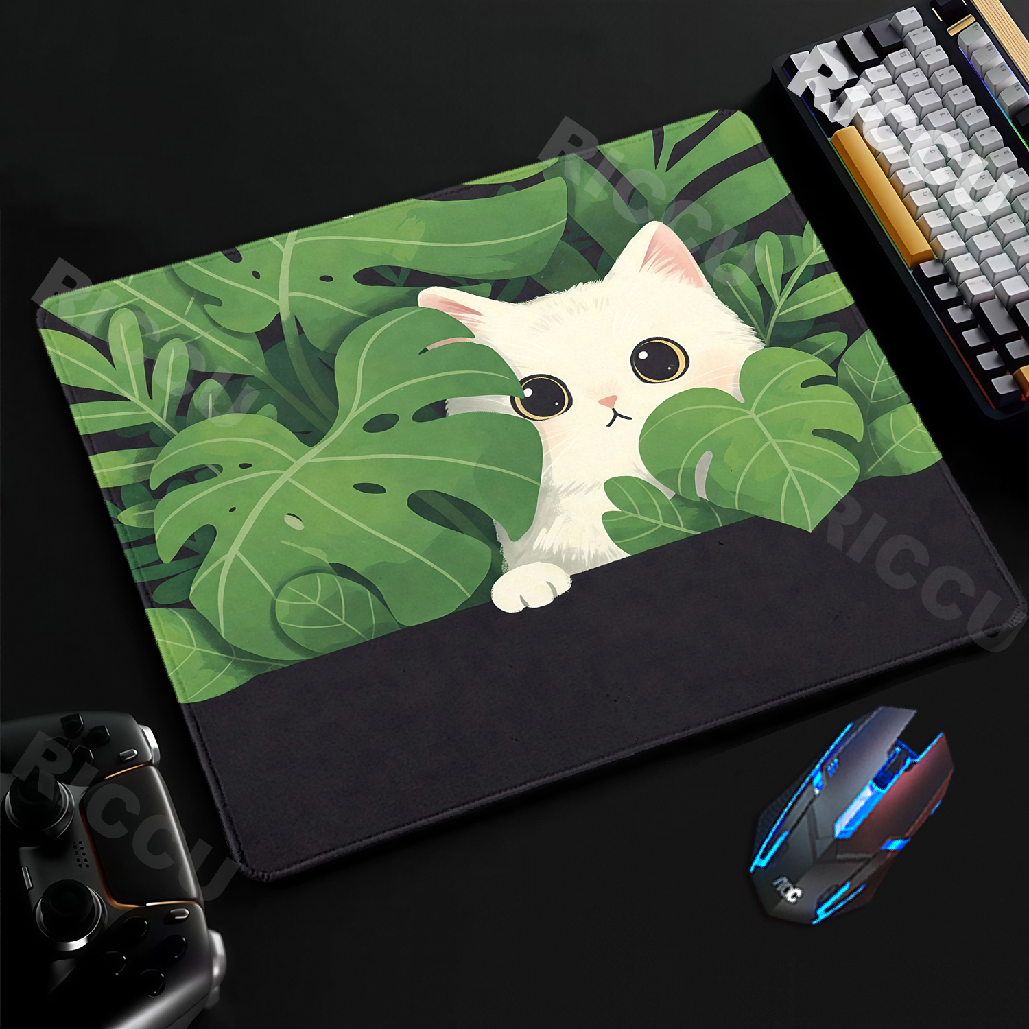 Cute White Cat Small Mousepad  - Esports Gaming Laptop บทวิจารณ์และราคา