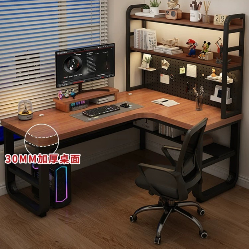 Esports Gaming School - Corner Soild Wood L-Shaped Desk with