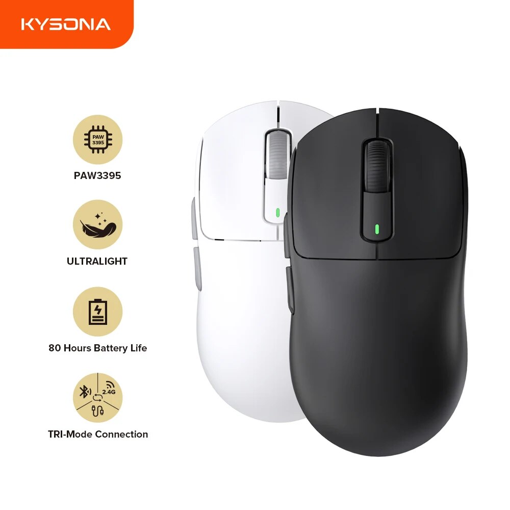 Kysona M600 PAW3395 Wireless B - Esports Gaming Laptop บทวิจารณ์และราคา