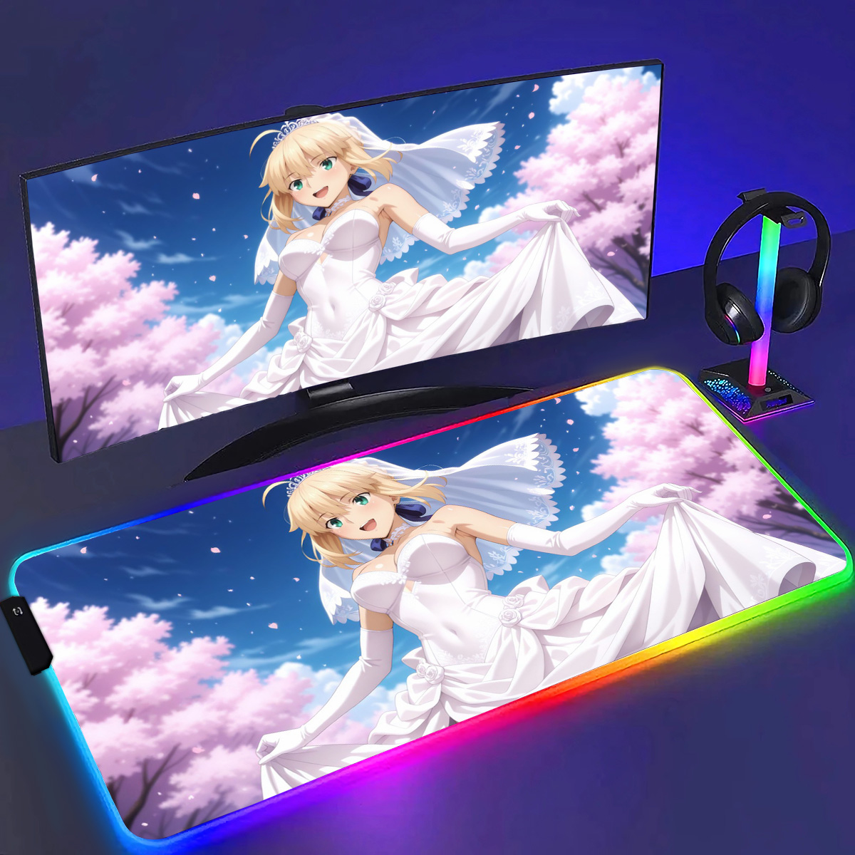 RGB Anime Fate Saber MousePad  - Esports Gaming Laptop บทวิจารณ์และราคา