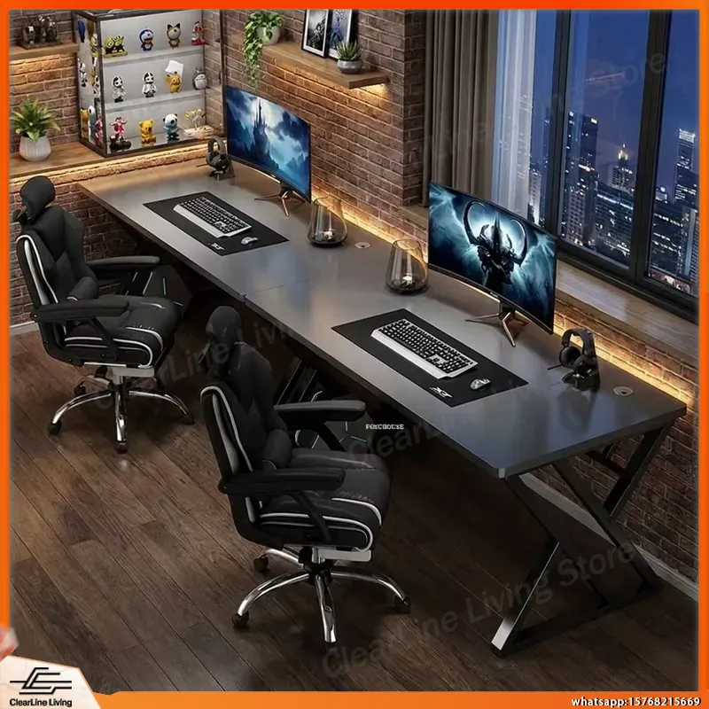 Double Computer Desk Long Gami - Esports Gaming School บทวิจารณ์และราคา