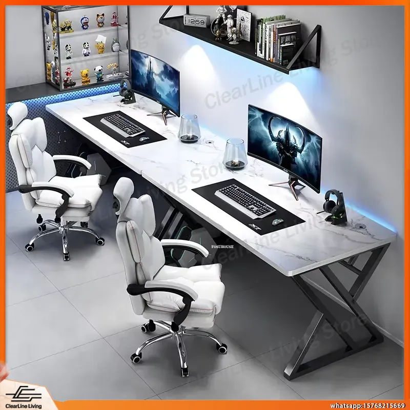 Double Computer Desk Long Gami - Esports Gaming School บทวิจารณ์และราคา