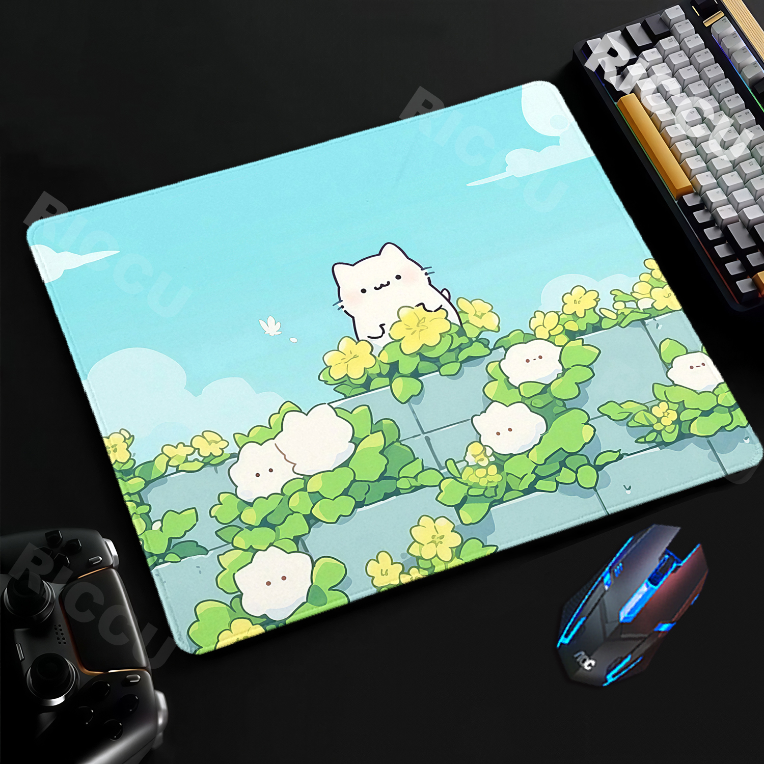 Cute White Cat Small Mousepad  - Esports Gaming Laptop บทวิจารณ์และราคา